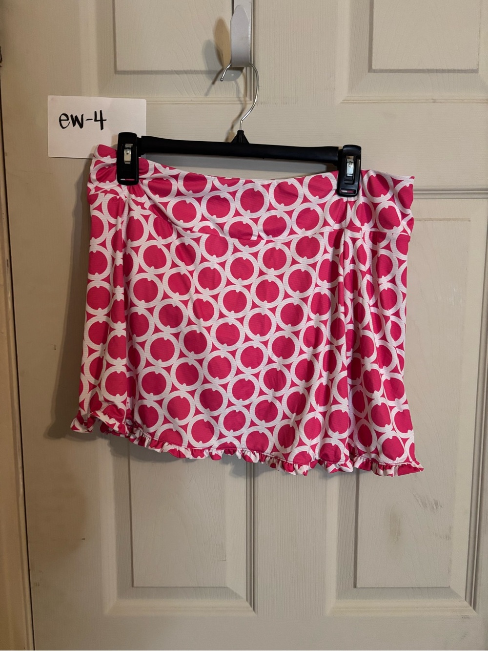 Gottex Pink and White Circle-Print Mini Skirt